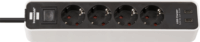 Brennenstuhl Ecolor 230V 2x USB-C Hálózati elosztó 4 aljzatos 1,5m - Fekete/fehér