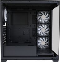 LC-Power LC-715B-ON 715B Seamless_X Midi Torony Számítógépház + 4db 120mm ventilárot - Fekete