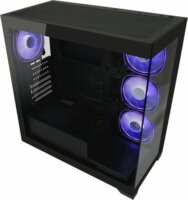 LC-Power LC-715B-ON 715B Seamless_X Midi Torony Számítógépház + 4db 120mm ventilárot - Fekete
