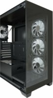 LC-Power LC-715B-ON 715B Seamless_X Midi Torony Számítógépház + 4db 120mm ventilárot - Fekete