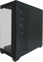 LC-Power LC-715B-ON 715B Seamless_X Midi Torony Számítógépház + 4db 120mm ventilárot - Fekete