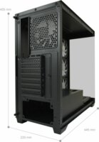 LC-Power LC-715B-ON 715B Seamless_X Midi Torony Számítógépház + 4db 120mm ventilárot - Fekete