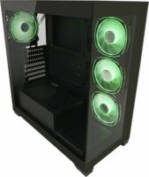 LC-Power LC-715B-ON 715B Seamless_X Midi Torony Számítógépház + 4db 120mm ventilárot - Fekete