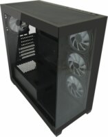LC-Power LC-715B-ON 715B Seamless_X Midi Torony Számítógépház + 4db 120mm ventilárot - Fekete