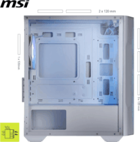 MSI MAG FORGE M100R Micro Tower Számítógépház + 4db 120mm ventilátor - Fehér
