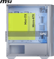 MSI MAG FORGE M100R Micro Tower Számítógépház + 4db 120mm ventilátor - Fehér