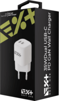 NextOne 2x USB-C PD GaN Hálózati Gyorstöltő 35W - Fehér