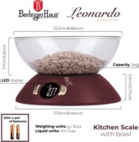 Berlinger Haus BH/9615 Digitális konyhai mérleg - Bordó / Átlátszó