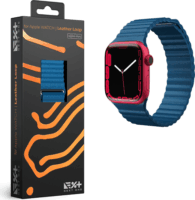 Next One Apple Watch S1/2/3/4/5/SE1/6/7/8/9/10/SE2 Bőr Okosóra szíj 42/44/45 mm - Kék