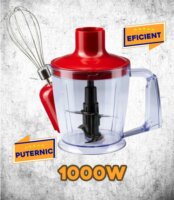 Hausberg HB-7700RS 1000W 4 az 1-ben kézi Botmixer készlet 1000W - Piros/Fehér