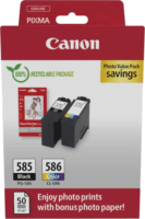 Canon PG-585 / CL-586 Eredeti Tintapatron - Fekete/Színes + Fotópapír 50 db