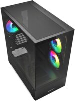 Sharkoon MK6 RGB Mini Torony Számítógépház + 3db 120mm RGB ventilátor - Fekete