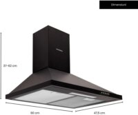 Hausberg HB-1260NG Kürtős Páraelszívó Szagelszívó - Fekete