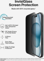 Belkin InvisiGlassAM Apple iPhone 16 Plus/15 Plus/14 Pro Max 6,7" Betekintésvédelmi Kijelzővédő Üveg