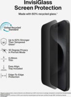 Belkin InvisiGlassAM Apple iPhone 16 Pro 6,3" Betekintésvédelmi Kijelzővédő Üveg