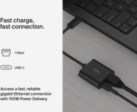 Belkin Connect USB-C - RJ45 Átalakító Adapter - Fekete