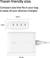 Belkin Boost Charge Pro 4xUSB-C Hálózati Töltő Adapter 200W- Fehér