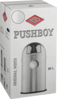 WESCO Pushboy 50 literes nyomófedeles fém szemetes - Matt fehér