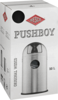 WESCO Pushboy 50 literes nyomófedeles fém szemetes - Matt fekete
