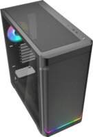 Sharkoon AK4W RGB Strip Midi Torony Számítógépház + 4db 120mm RGB ventilátor - Fekete