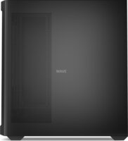 Sharkoon AK4W RGB Strip Midi Torony Számítógépház + 4db 120mm RGB ventilátor - Fekete