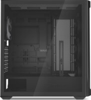 Sharkoon AK4W RGB Strip Midi Torony Számítógépház + 4db 120mm RGB ventilátor - Fekete