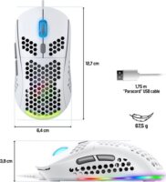Spirit of Gamer Pro-M4 Arctic RGB Vezetékes Gaming Egér - Fehér