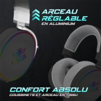 Spirit of Gamer MIC-XH1700W Bluetooth Gamer Fejhallgató Headset - Fehér / Szürke