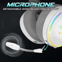 Spirit of Gamer MIC-XH1700W Bluetooth Gamer Fejhallgató Headset - Fehér / Szürke