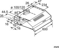 Siemens LU63LCC20 iQ100, Beépíthető Páraelszívó Szagelszívó - Fehér