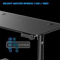 Spirit of Gamer Headquarter 700 Elektromosan állítható Gamer asztal 120 x 60 x 73-118 cm - Fekete