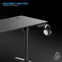 Spirit of Gamer Headquarter 700 Elektromosan állítható Gamer asztal 120 x 60 x 73-118 cm - Fekete