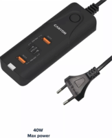 Canyon H-10 2x USB-A / 2x USB-C Hálózati Gyorstöltő Adapter 40W - Fekete