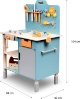 Promis: Fa játék szerelőasztal szerszámokkal 65 darabos készlet