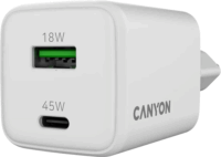 Canyon CU45AC 1x USB-A / 2x USB-C Hálózati Gyorstöltő Adapter 45W - Fehér