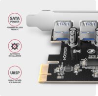 AXAGON PCEU-430RS 4x USB-A 5Gbps port bővítő PCIe kártya