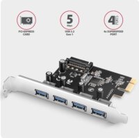 AXAGON PCEU-430RS 4x USB-A 5Gbps port bővítő PCIe kártya