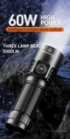 Superfire L22 Akkus LED Zseblámpa 5000 Lumen - Fekete
