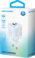 Vention FEQL0-EU USB-C / USB-A Hálózati Gyorstöltő 30W/30W - Kék