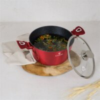Blaumann BL-3986 Lábas Üveg fedővel Ø 24cm 4.1L - Piros