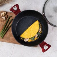 Blauman BL-3984 Alacsony Lábas Üveg fedővel Ø 28cm 3.8L - Piros