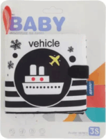 Puha Fekete-fehér textil lapozó könyv babáknak - Többféle