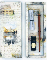 Kartos Roma Kalligráfia merítőtoll készlet (Fekete tinta) - Barna