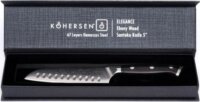 Kohersen Elegance Ebony Wood Rozsdamentes acél Santoku kés 12,7cm - Fekete