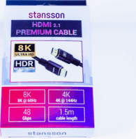 Stansson SIC-HDMI2.1-015-D HDMI 2.1 - HDMI 2.1 8K 60Hz kábel 1.5m - Fekete