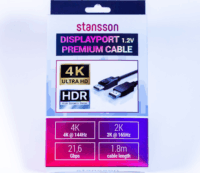 Stansson SIC-DP-004-D Displayport 1.2 - Displayport 1.2 4K kábel 1.8m - Fekete