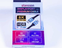Stansson SIC-DPHQ-006-D Displayport 1.4 - Displayport 1.4 8K 60Hz kábel 1.8m - Fekete