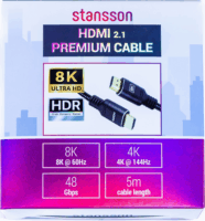 Stansson SIC-HDMI2.1-017-D HDMI 2.1 - HDMI 2.1 8K 60Hz kábel 5m - Fekete