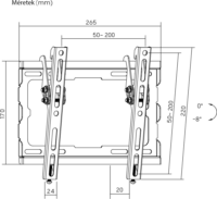 Stansson WM-2343-08 23"-43" LCD TV / Monitor fali tartó konzol - Fekete