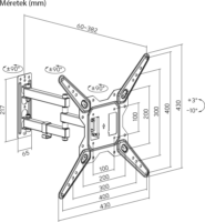 Stansson WM-2355 23"-55" LCD TV / Monitor fali tartó konzol - Fekete
